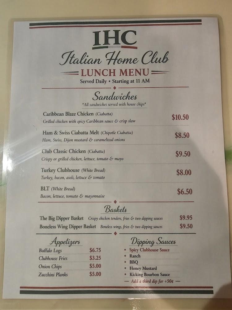 Italian Home Club Menu image 2
